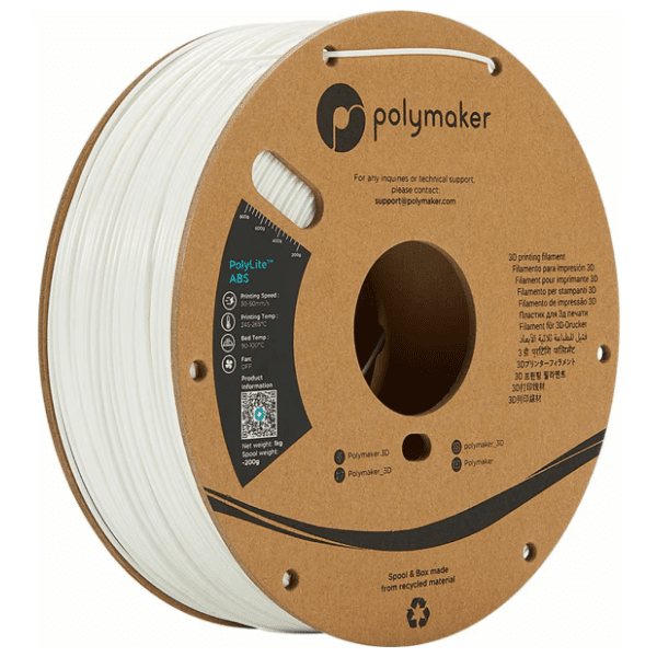 POLYMAKER PolyLite ABS 1,75 mm White 3D filament 0