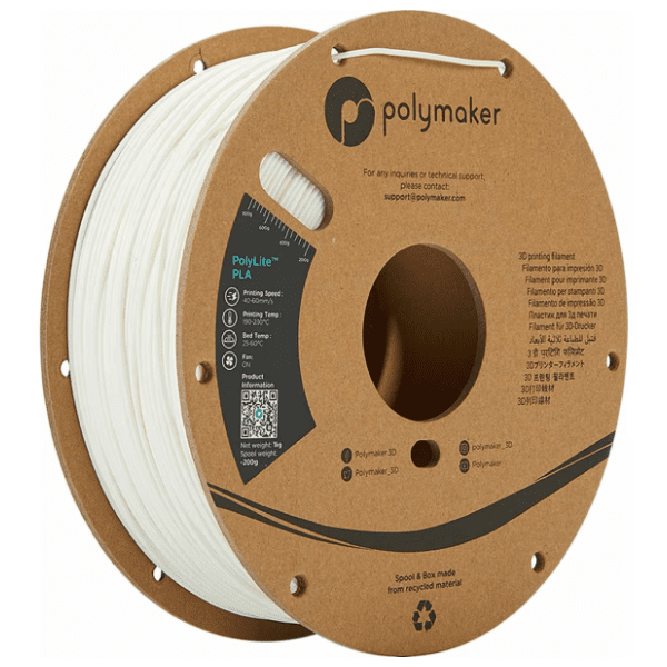 POLYMAKER PolyLite PLA 1,75 mm White 3D filament 0