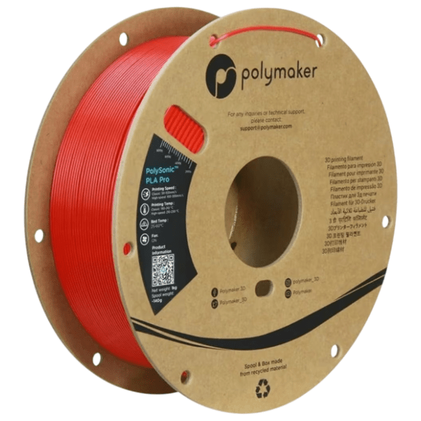 POLYMAKER PolySonic PLA 1,75 mm Red 3D filament 0