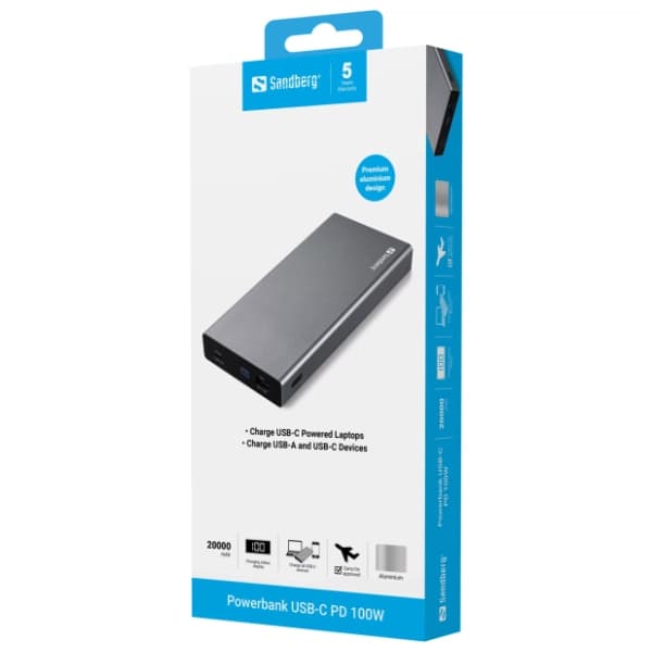 SANDBERG 420-52 20000mAh sivi power bank 1