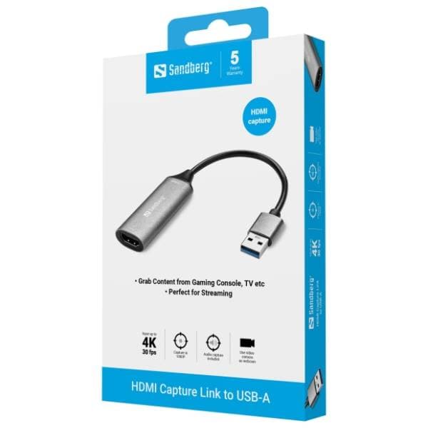 SANDBERG konverter HDMI Capture Link (ž) na USB-A (m) 134-19 2