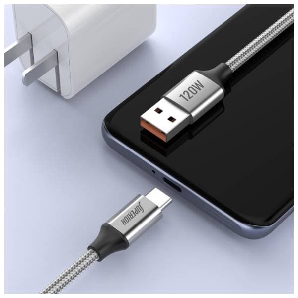 SUPERIOR konverter kabl USB-A na USB-C SU-K100 (Fast 120W 6A) 1m srebrni 4