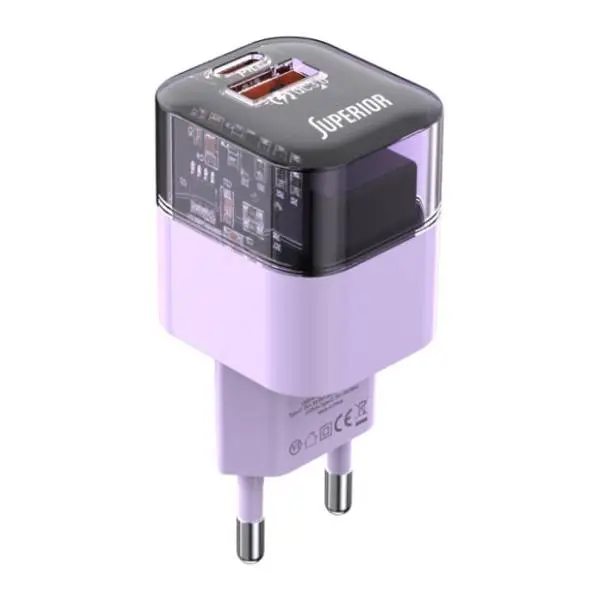 SUPERIOR punjač SU-P105 30W Super Fast USB A QC3.0+Type C 0