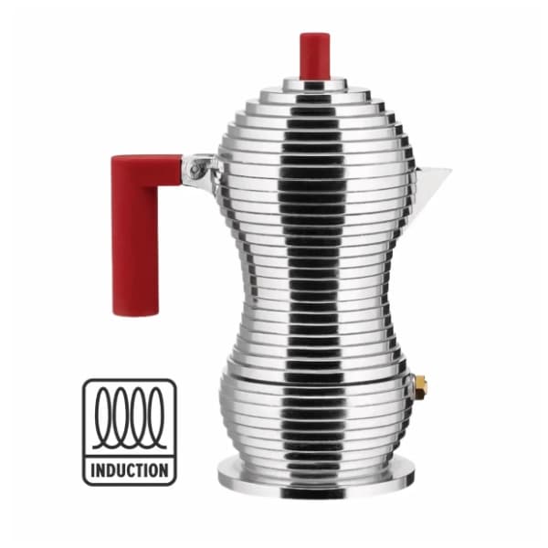 ALESSI Moka pot lonče Induction Red 3 Cups 1