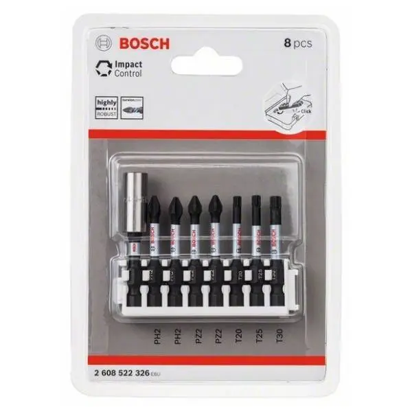 BOSCH 8-delni set bitova 2608522326 sa nastavkom 0