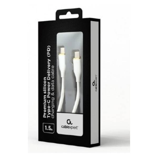 GEMBIRD kabl USB-C (CC-USB2S-CMCM-1.5M-W) PD 60W 1.5m beli 1