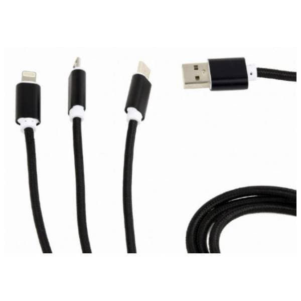 GEMBIRD kabl USB na USB-C + Micro USB + Lightning (m/m+m+m) CC-USB2-AM31-1M 1