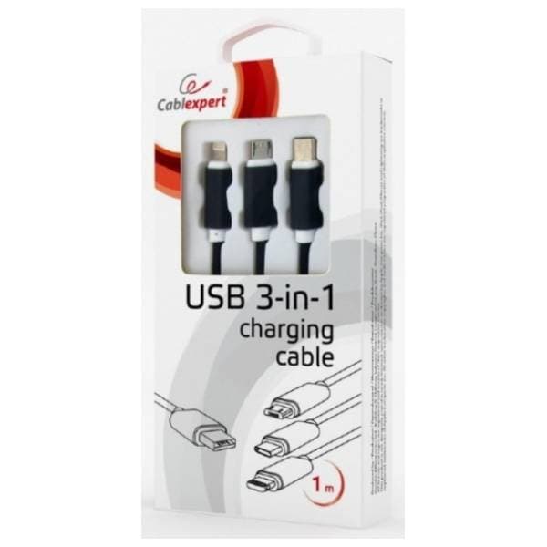 GEMBIRD kabl USB na USB-C + Micro USB + Lightning (m/m+m+m) CC-USB2-AM31-1M 2