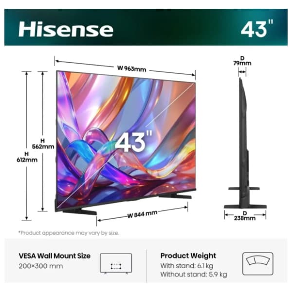 HISENSE Hi-QLED televizor 43'' 4K 43E7S 3