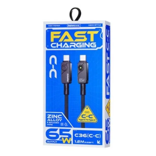 REMAX kabl USB-C Swift C36 fast charging 65W 1.2m crni 1